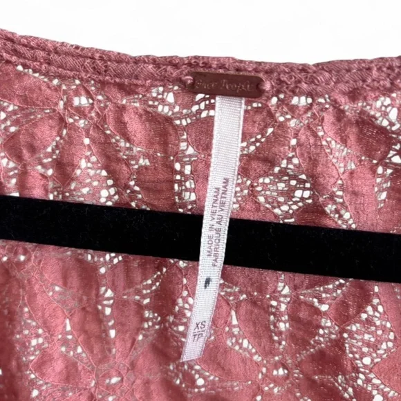 Free People Pink Bell Sleeve Crop Blouse - Picture 5 of 5